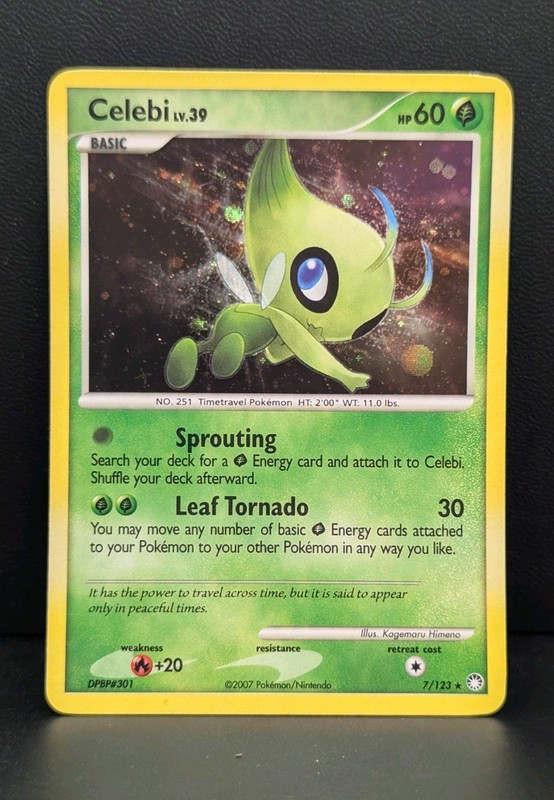 Celebi 7/123 cosmos Holo Rare Mysterious Treasures Pokemon NM-LP vintage