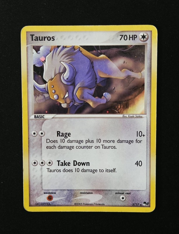 Tauros 5/17 Holo Rare POP Series 2 Pokemon 2005 HP