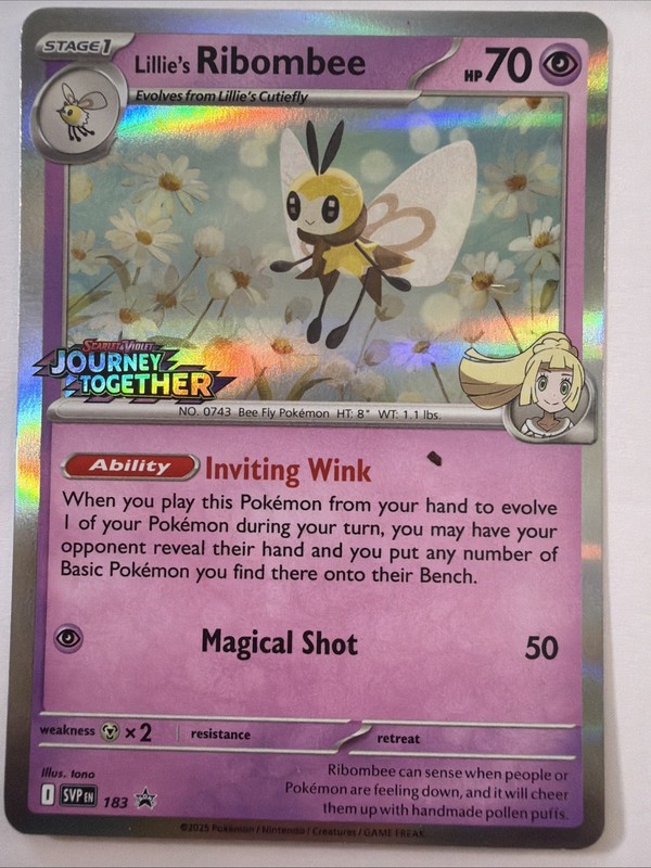 Lillie’s Ribombee 183 SV: Journey Together Stamped Promo Pokemon TCG