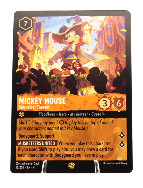 Mickey Mouse Musketeer Captain Lorcana Ursulas Return Legendary NM 16/204 gallery