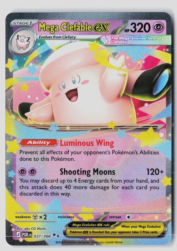 Mega Clefable ex 031/088 Double Rare Perfect Order Pokemon NM