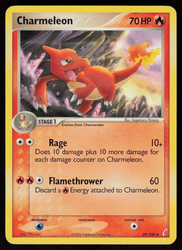 Charmeleon 29/100 Uncommon Crystal Guardians Pokemon Moderately Played