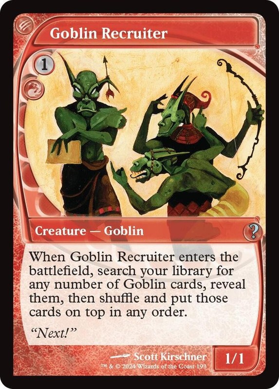 Goblin Recruiter (Future Sight) MB2 193/385 NM