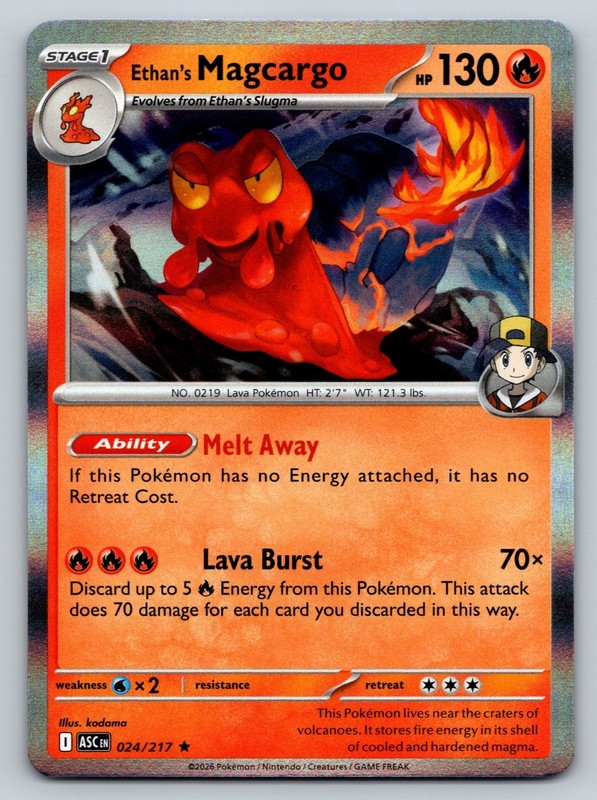 Ethan’s Magcargo Holo Rare ME: Ascended Heroes 024/217 NM