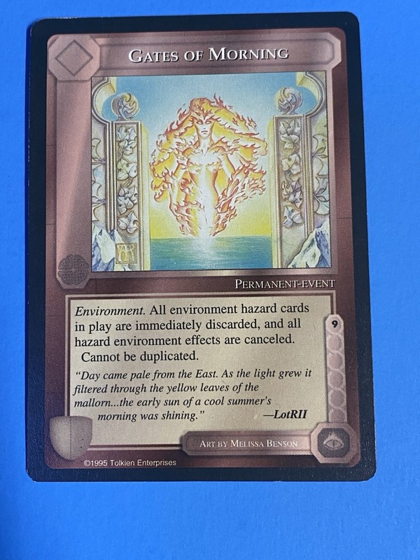 Middle Earth CCG 1995 – GATES OF MORNING – BLACK BORDER NON PLAYED