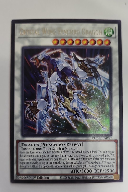 Crystal Wing Synchro Dragon PHRE-EN059 Phantom Revenge 1st Edition