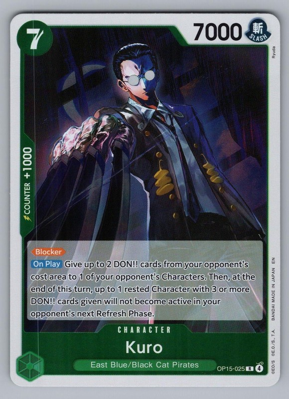 KURO OP15-025 R ONE PIECE FOIL NM EB04 RYUDA#@
