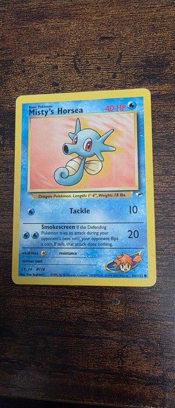 Misty’s Horsea 86/132 Common Gym Heroes Pokemon Lightly Played