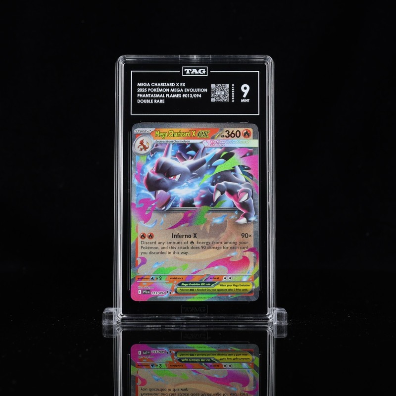 Mega Charizard X EX 013/094 – Phantasmal Flames – DR – Pokémon TCG (TAG Mint 9)