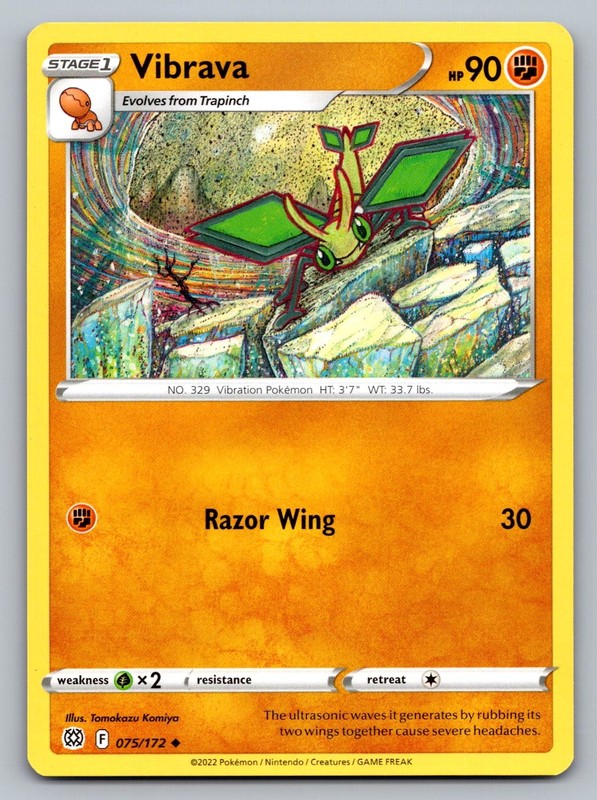 Pokemon TCG SWSH09: Brilliant Stars Vibrava 075/172