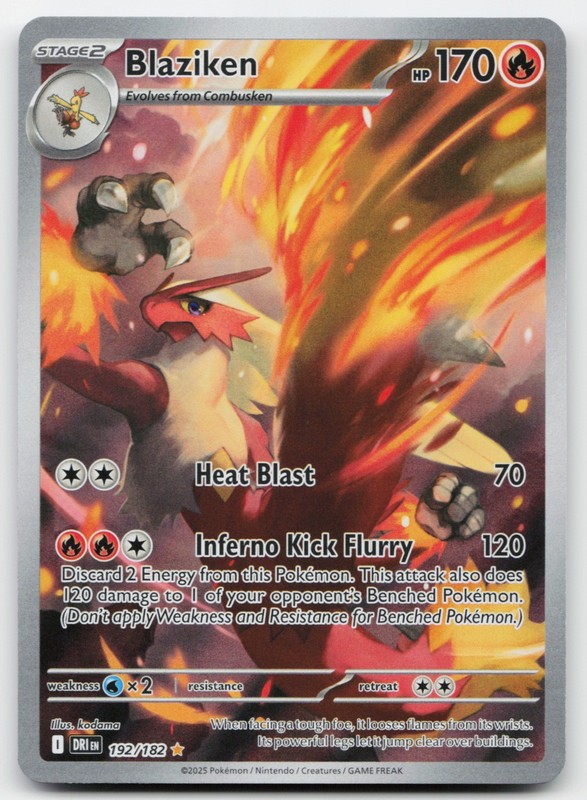 Blaziken Holo Illustration Rare SV10: Destined Rivals 192/182 NM