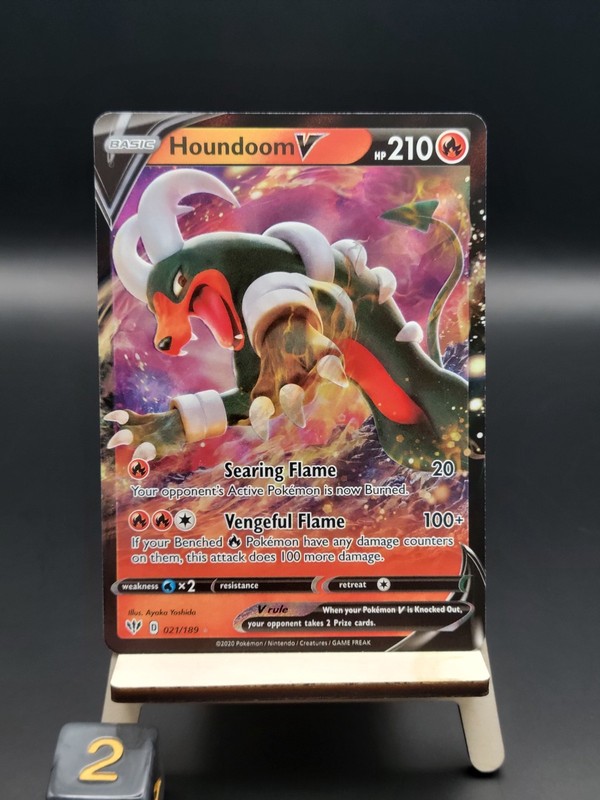 Houndoom V – 021/189 – #021 – Ultra Rare – Sword & Shield: Darkness Ablaze