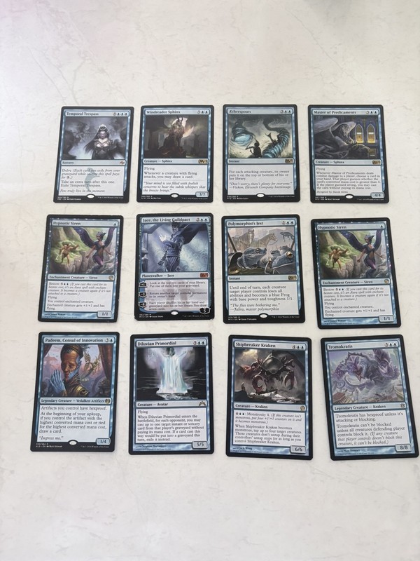 MTG Blue Commander Lot – Jace, Temporal Trespass, Krakens