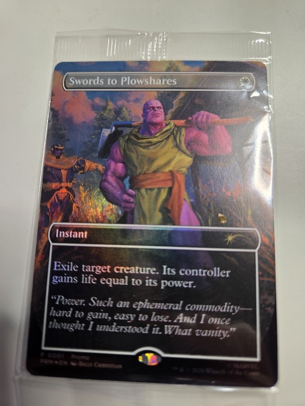 MTG Thanos Swords to Plowshares PSA Magazine Promo P0001 Marvel NM Borderless gallery