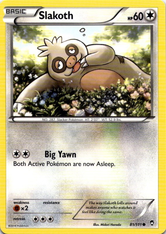 Slakoth 81/111 Common Furious Fists Pokemon Moderately Played