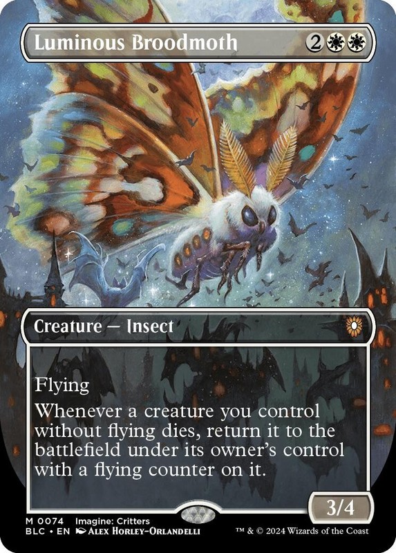 Luminous Broodmoth (Borderless) #74 *Foil* (LP) Commander: Bloomburrow MTG