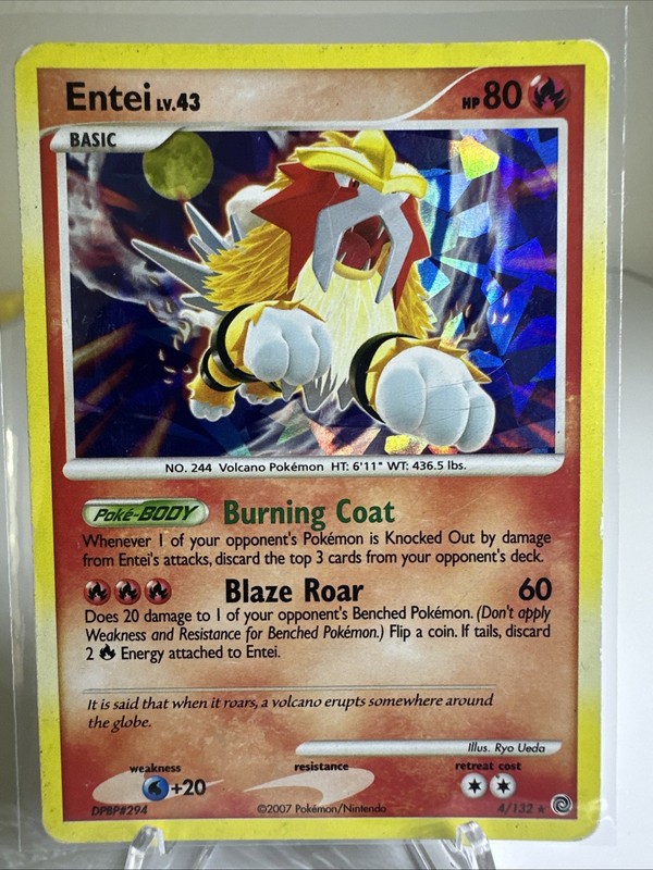 Entei – (Cracked Ice Holo) 004/132 Pokemon TCG Moderately Played