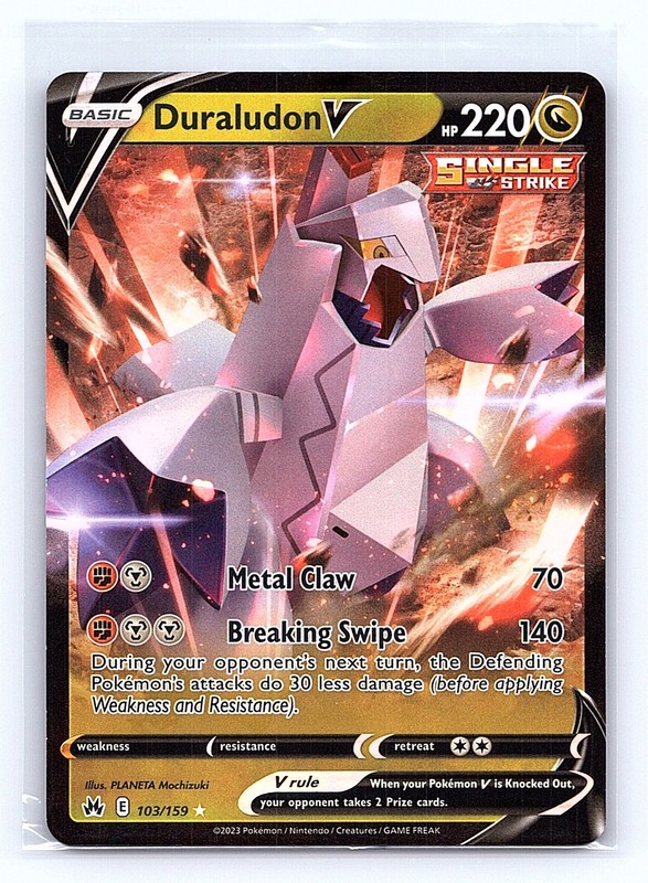 Duraludon V 103/159 Holo V Rare Crown Zenith Pokemon Near Mint