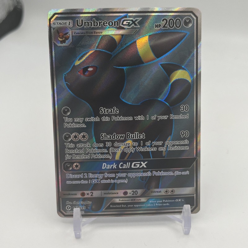 Pokemon Umbreon GX (Full Art) 142/149 Sun And Moon Base Set Holo – LP