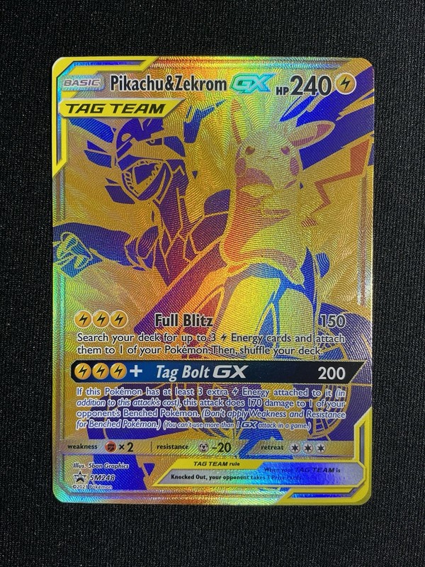 [NM] Pikachu & Zekrom GX SM248 Sun & Moon BSP Full Art Holo 2021