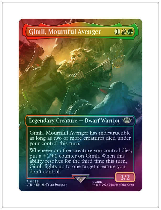 1x Gimli, Mournful Avenger, Borderless Art Foil, Magic MTG NM