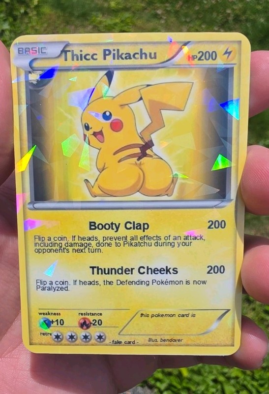 Thicc Pikachu Collectible Card For Display Only