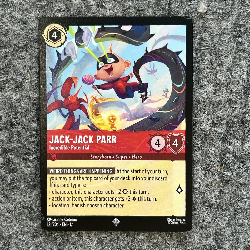 Disney Lorcana Wilds Unknown Jack-Jack Parr 121/204 Super Rare Near Mint