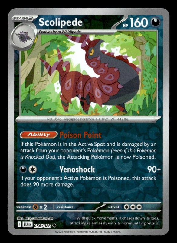Pokemon Scolipede #056/086 tcg Near Mint or Better