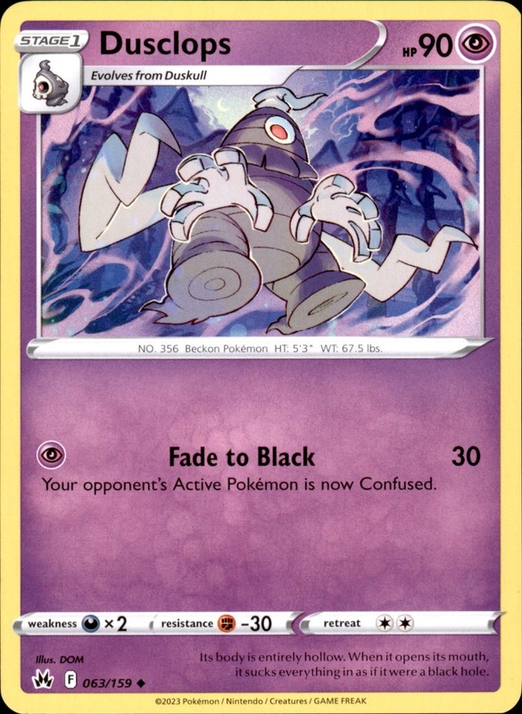 Dusclops 063/159 Uncommon – Pokemon SWSH: Crown Zenith