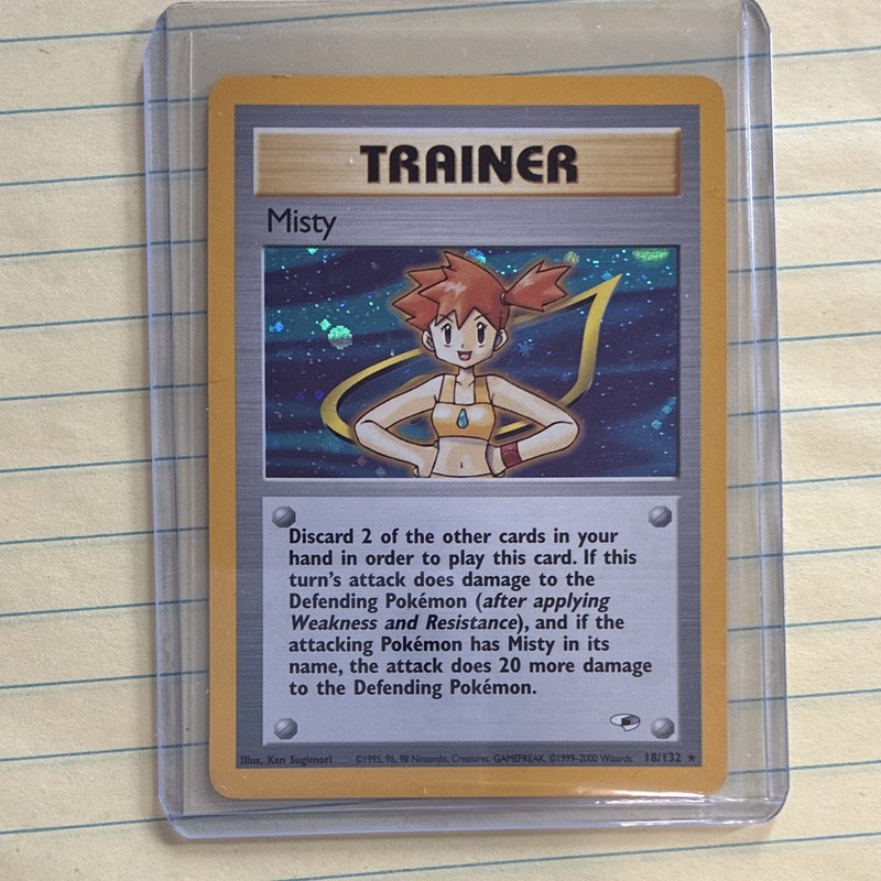 Misty 18/132 Gym Heroes 1999 Trainer Holo Rare Unlimited English Pokémon TCG