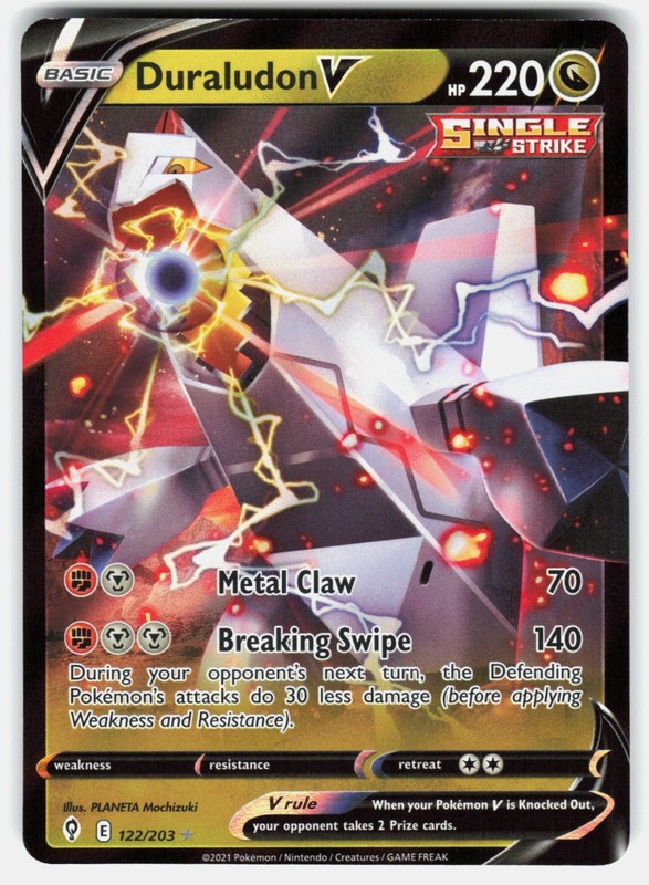 Duraludon V Holo Ultra Rare Pokemon TCG – Evolving Skies 122/203 NM