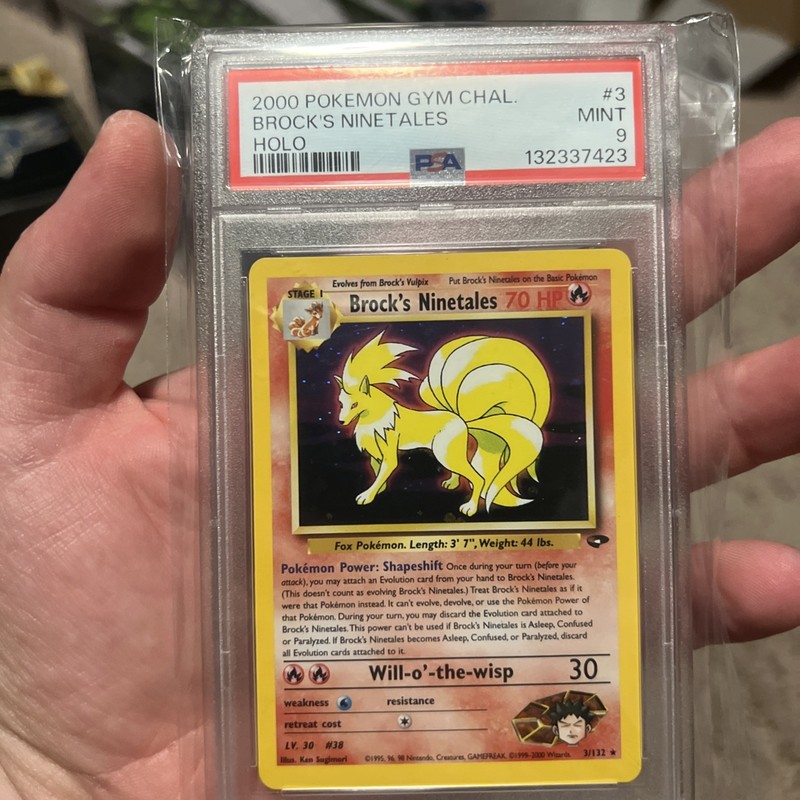 Pokemon 2000 Brock’s Ninetales Holo 3/132 PSA 9