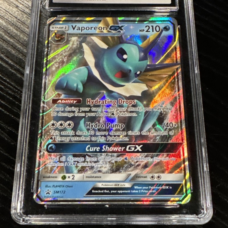 Vaporeon GX Pokémon (2019) Black Star Promos -SM172 Sm Holo - CGC NM/MINT+ 8.5 gallery
