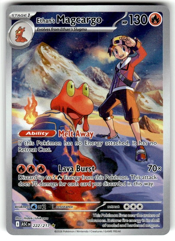 Ethan’s Magcargo 222/217 Illustration Rare ME: Ascended Heroes Pokemon TCG NM