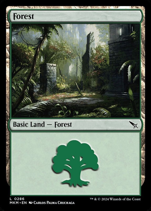 MTG Murders at Karlov Manor L Forest #0286 PLAYSET 4X X4
