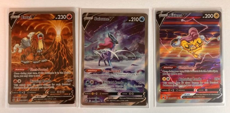 Entei V, Suicune V, & Raikou V Crown Zenith M/NM