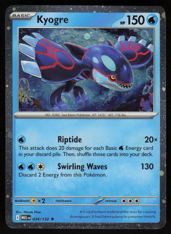 Kyogre (Cosmos Holo) Rare Miscellaneous Cards & Products 034/132 NM Holo