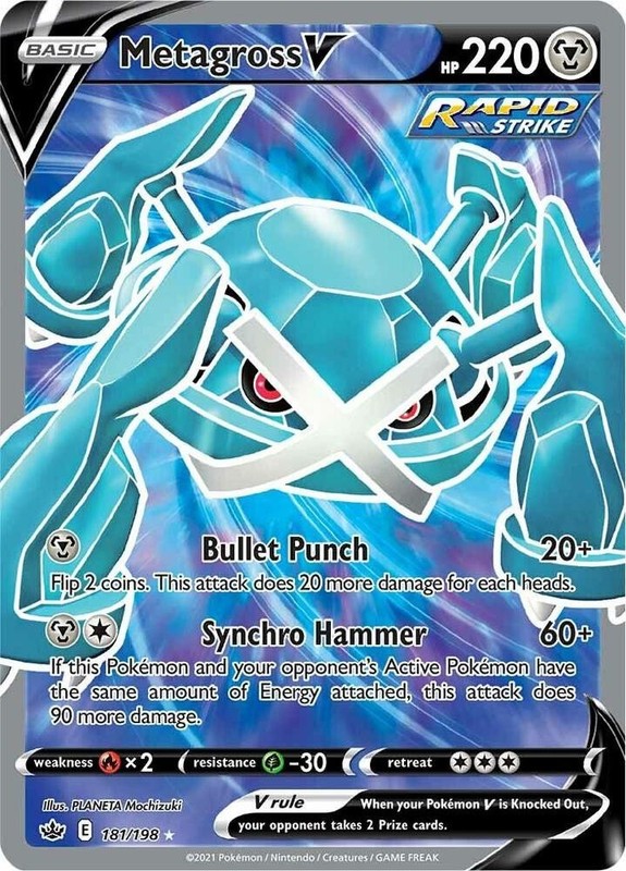 Pokemon Chilling Reign Full Art Metagross V 181/198 – Near Mint (NM)