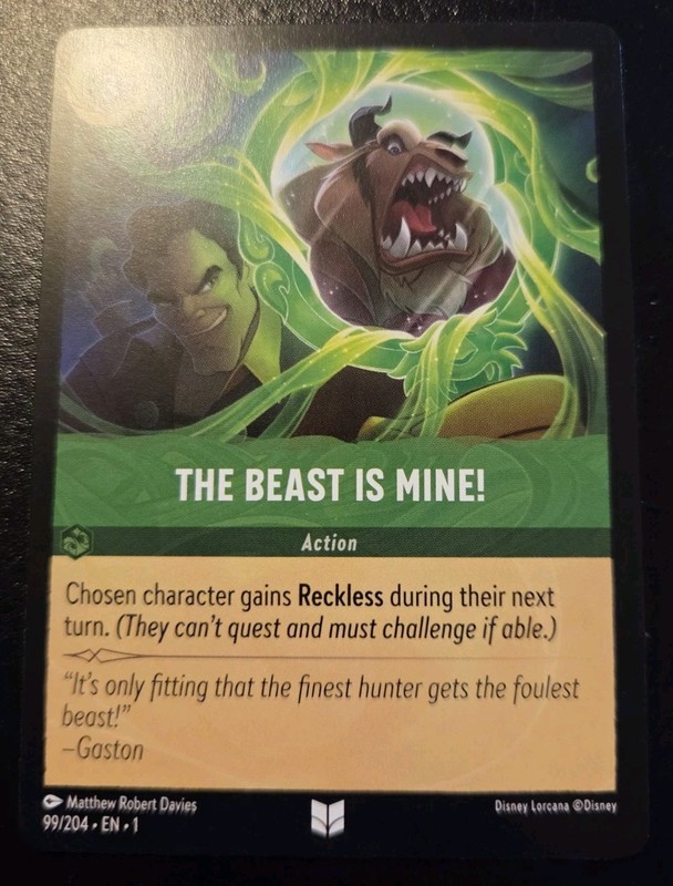The Beast Is Mine! 99/204 Uncommon The First Chapter Disney Lorcana TCG
