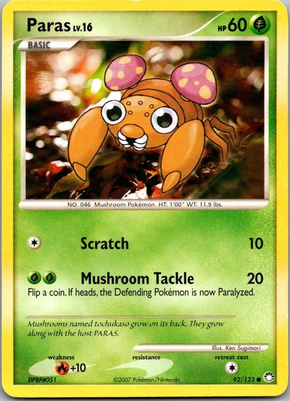 Paras 92/123 Common Mysterious Treasures Pokemon Heavily Played