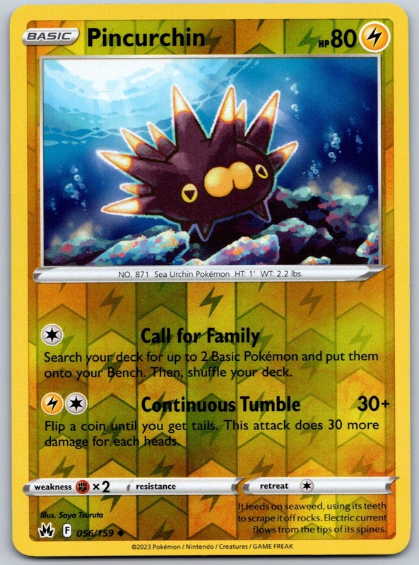 Pincurchin Reverse Holo Uncommon SWSH: Crown Zenith 056/159 NM