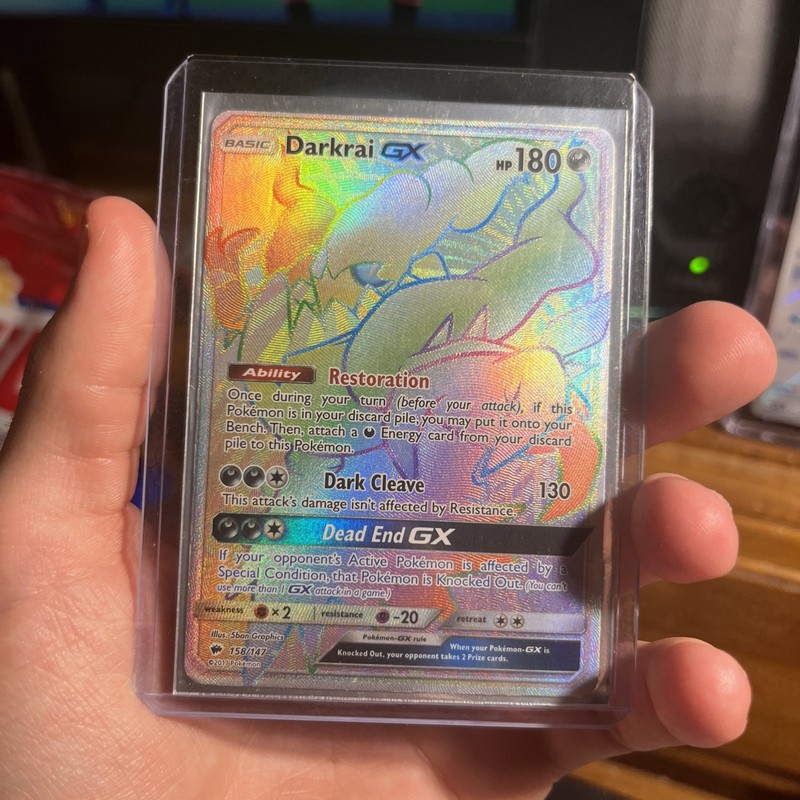 Darkrai GX Rainbow Rare 158/147 Burning Shadows Pokemon Card LP