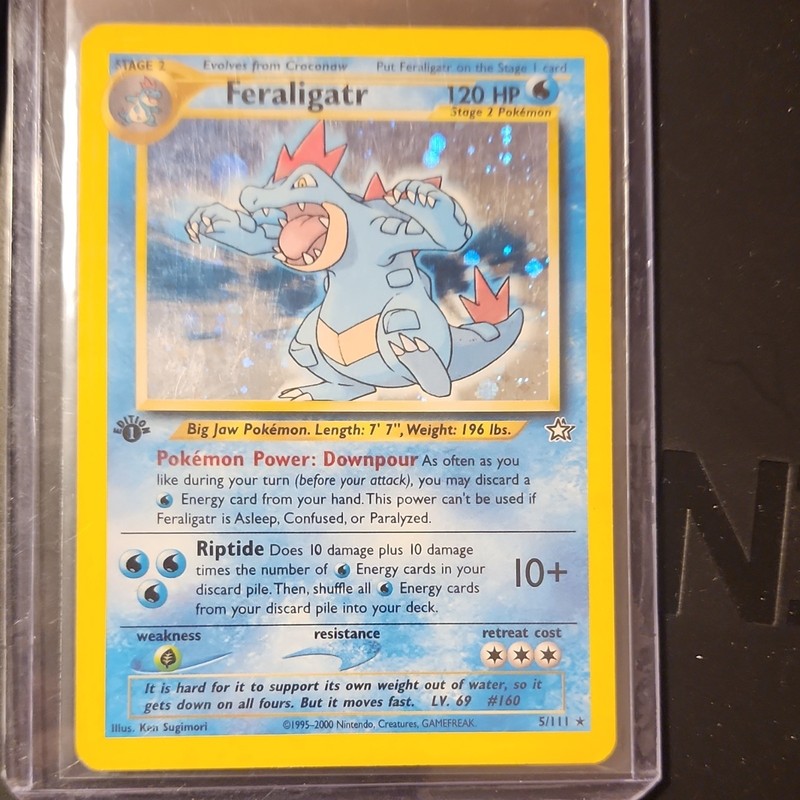Pokemon TCG Feraligatr 5/111 Neo Genesis 1st Ed Holo Rare English 2000 120HP