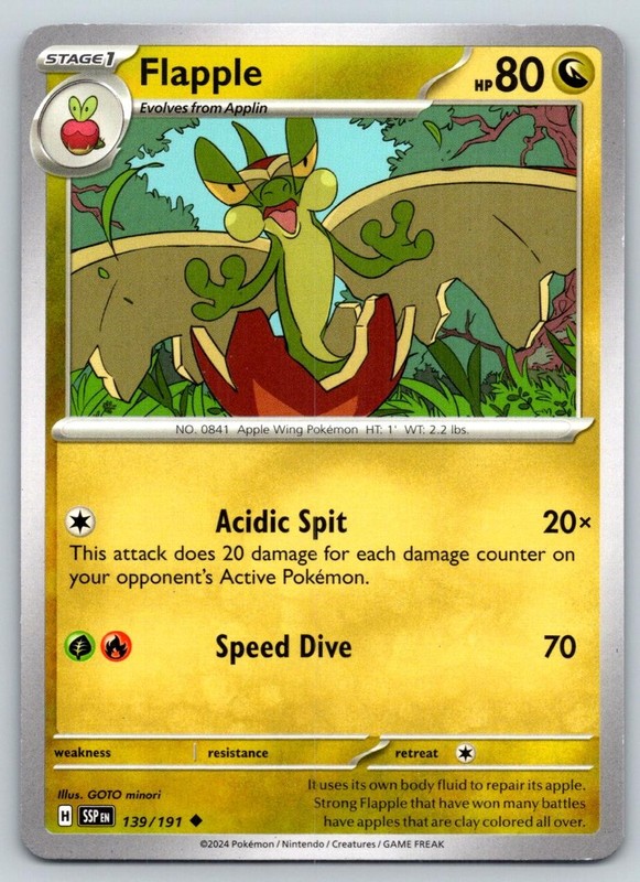 FLAPPLE 139/191 UC SURGING SPARKS POKEMON LP MINORI