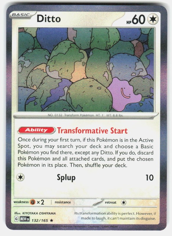 DITTO 132/165 RARE 151 POKEMON HOLO NM/M