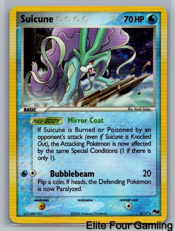 Suicune 4/17 Rare POP Series 2 Pokemon Holo Near Mint