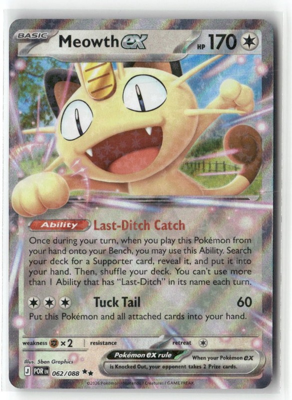 Meowth ex 062/088 Double Rare Perfect Order Pokemon Near Mint