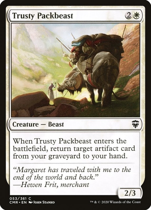 Trusty Packbeast 53 CMR Recursion White Artifact John Stanko 2020 MTG