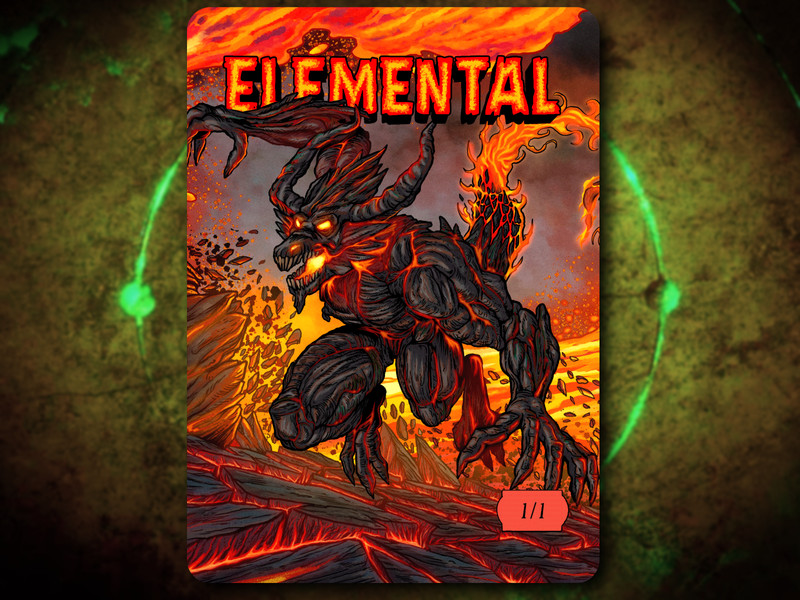 Elemental 1/1 Full Art Token [by Darkside Tokens] Magic the Gathering MTG!