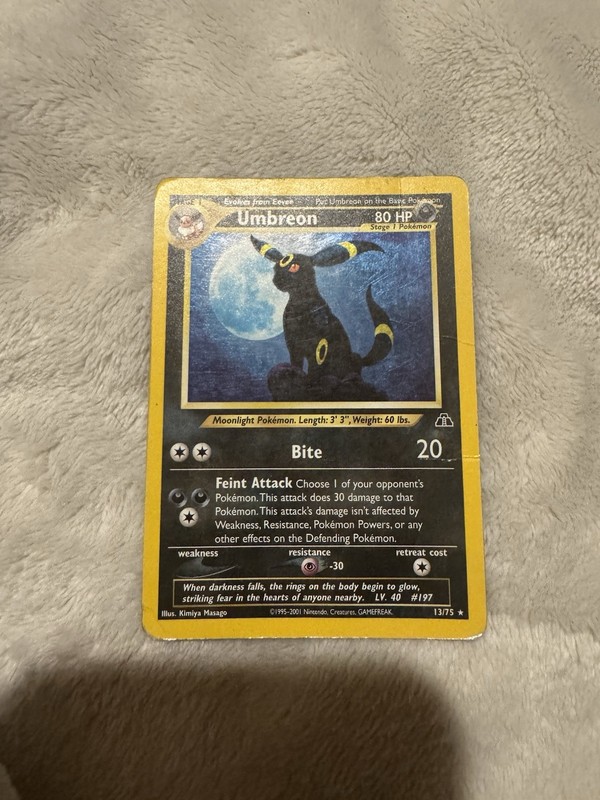 Umbreon 13/75 Neo Discovery Holo English Damaged 2 Creases